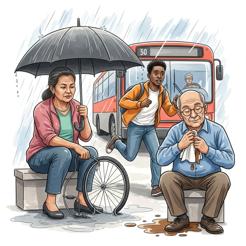 Coping with a Tough Day: Watercolor Illustration Coping with a Tough Day: Watercolor Illustration