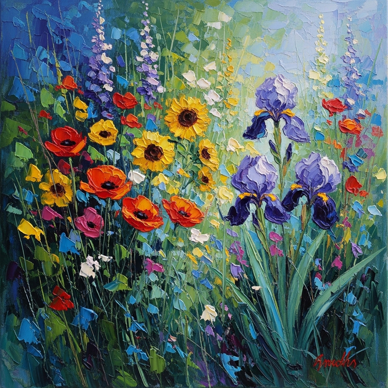 Vibrant Impressionist Floral Art - Fleurs Impressioniste