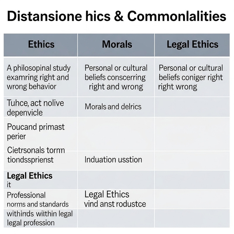 Ethics, Morals, and Legal Ethics: A Comparative Overview Ethics, Morals, and Legal Ethics: A Comparative Overview