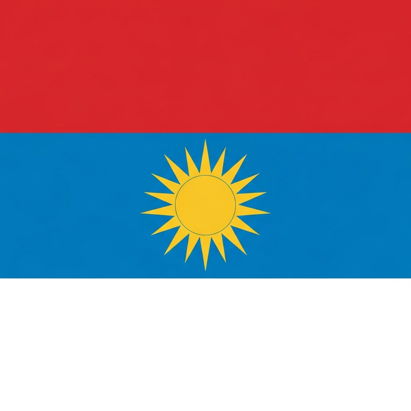 Radiant Sun Flag | Spectacle of Red, Blue, & White Stripes