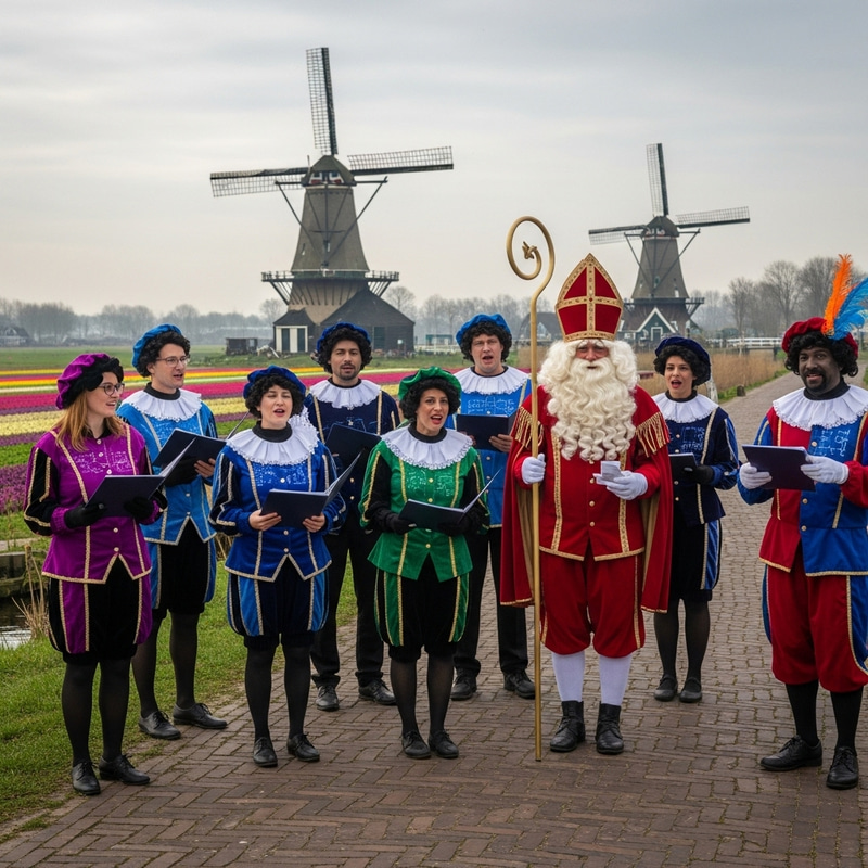 Futuristic Dutch Caroling with Sinterklaas & Petes in 22nd Century Netherlands Futuristic Dutch Caroling with Sinterklaas & Petes in 22nd Century Netherlands