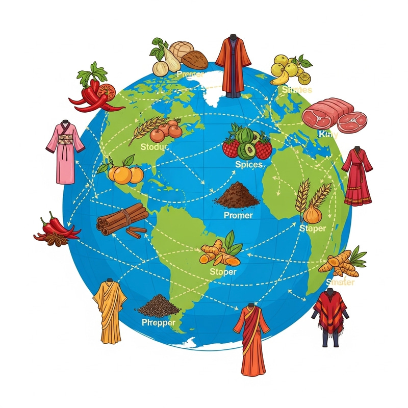 Discover Global Routes of Food, Spices, & Clothing Discover Global Routes of Food, Spices, & Clothing