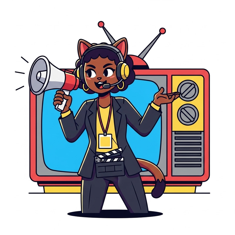 Whimsical Cat-Girl TV Channel Director Sketch Whimsical Cat-Girl TV Channel Director Sketch