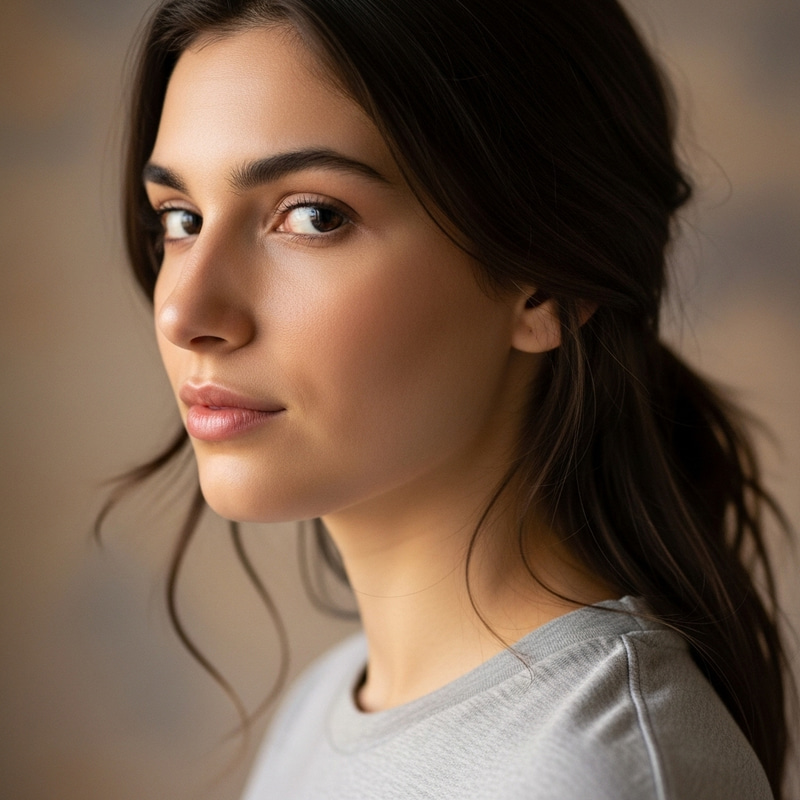 Side Profile of a Regular Girl | Casual Pose with Subtle Lighting Side Profile of a Regular Girl | Casual Pose with Subtle Lighting