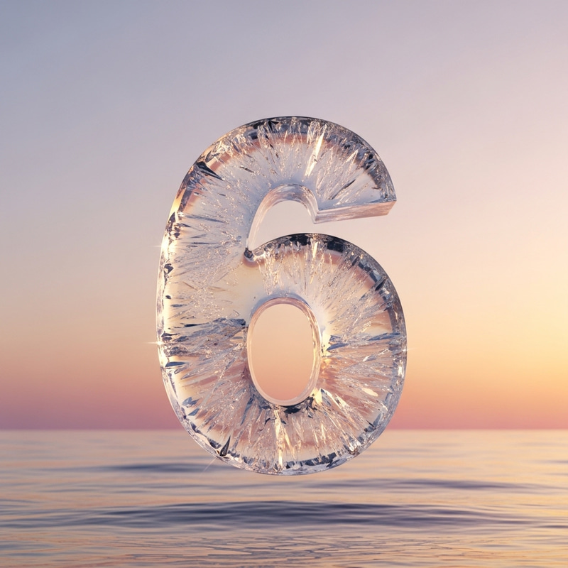 Unique Number Six Art | Serene Background Concept Unique Number Six Art | Serene Background Concept