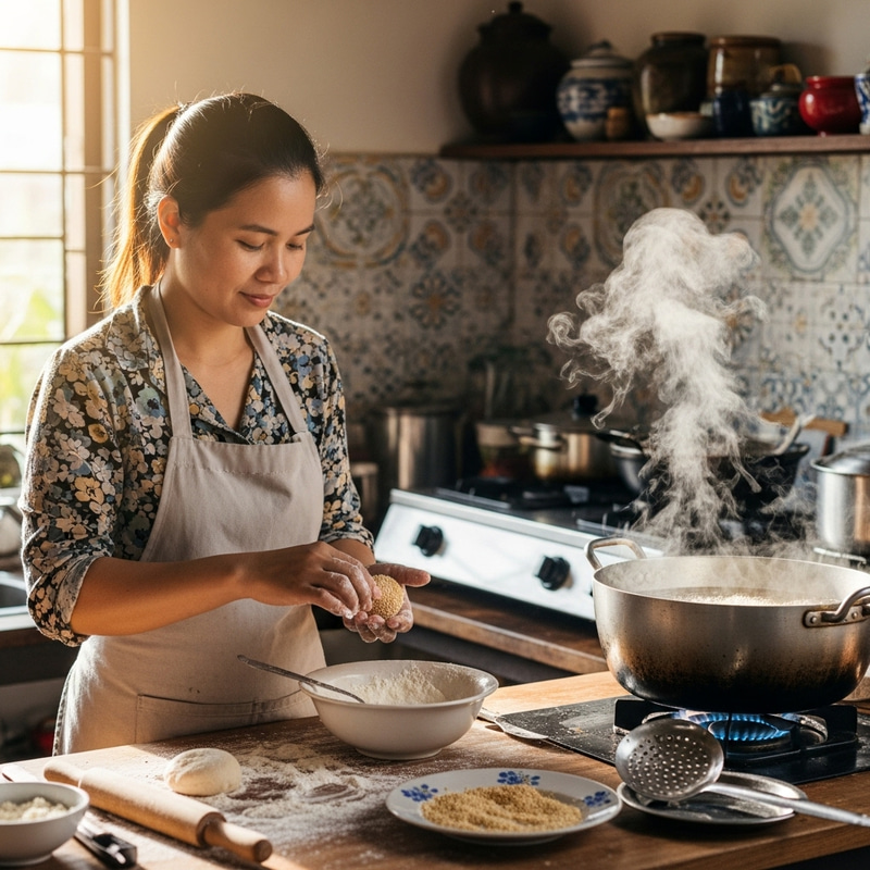 Linh Making Traditional Vietnamese Donuts Linh Making Traditional Vietnamese Donuts