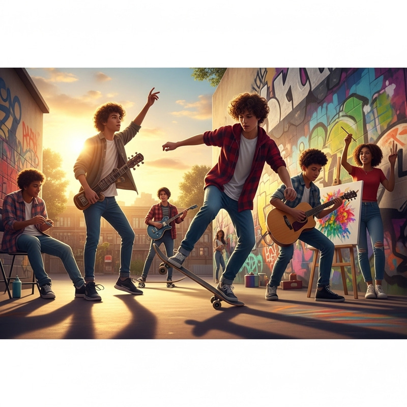 Youthful Energy: Vibrant Scenes of Dynamic Youth Youthful Energy: Vibrant Scenes of Dynamic Youth