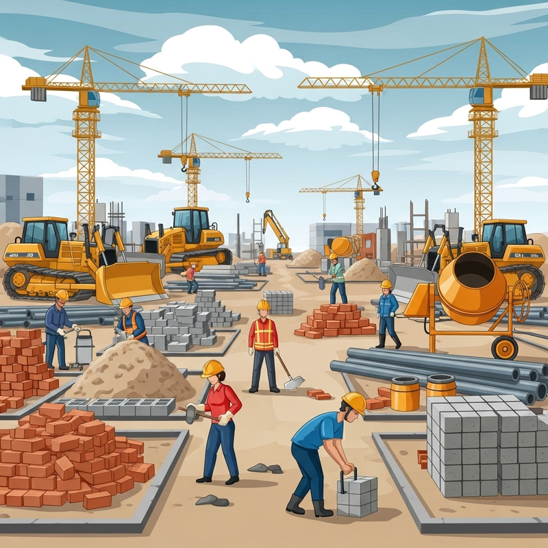 Construction Site Background: Order Amid Chaos