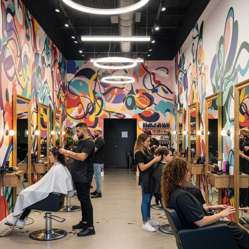 Modern Abstract Beauty Salon - A Vibrant Experience Modern Abstract Beauty Salon - A Vibrant Experience