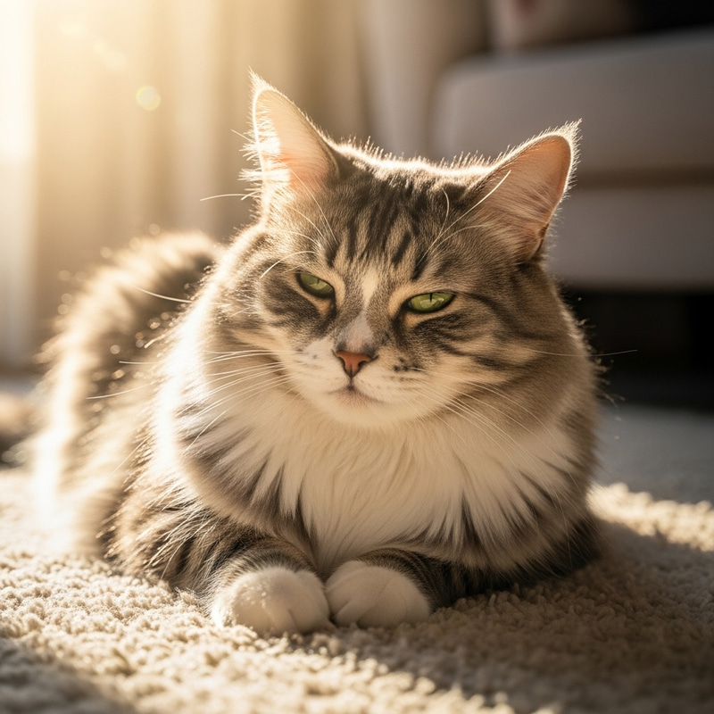 Beautiful Female Cat Relaxing in Sunlight Beautiful Female Cat Relaxing in Sunlight