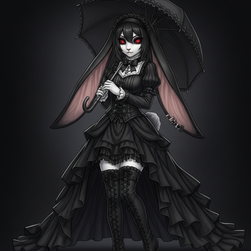 Gothic Furry Female Bunny: Enigmatic Charm in Dark Fashion