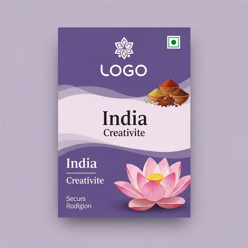 Minimalist Food Label with Indian-Inspired Vibrant Colors