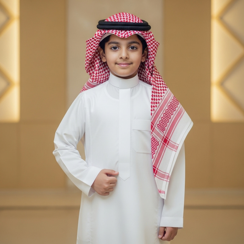 Traditional Saudi Child in Full Uniform Traditional Saudi Child in Full Uniform