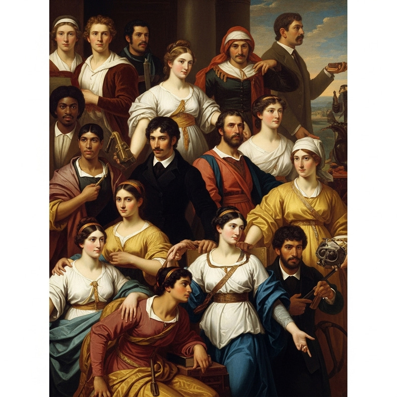 Neoclassical & Romantic Art Poster on Gender Equality