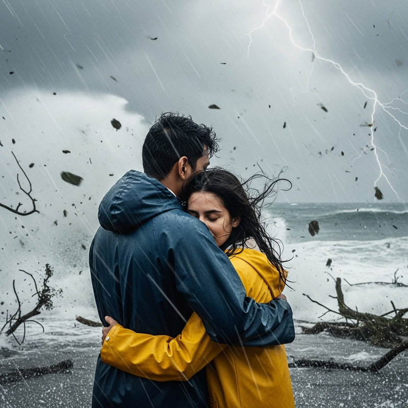 Embrace in Hurricane Chaos