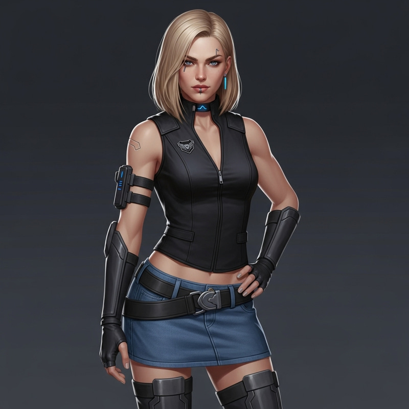 Realistic Female Dragon Ball Z Character - Futuristic Style Realistic Female Dragon Ball Z Character - Futuristic Style