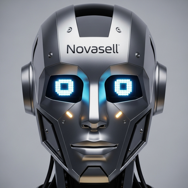 Futuristic Novasell Titanium Skinned Robot