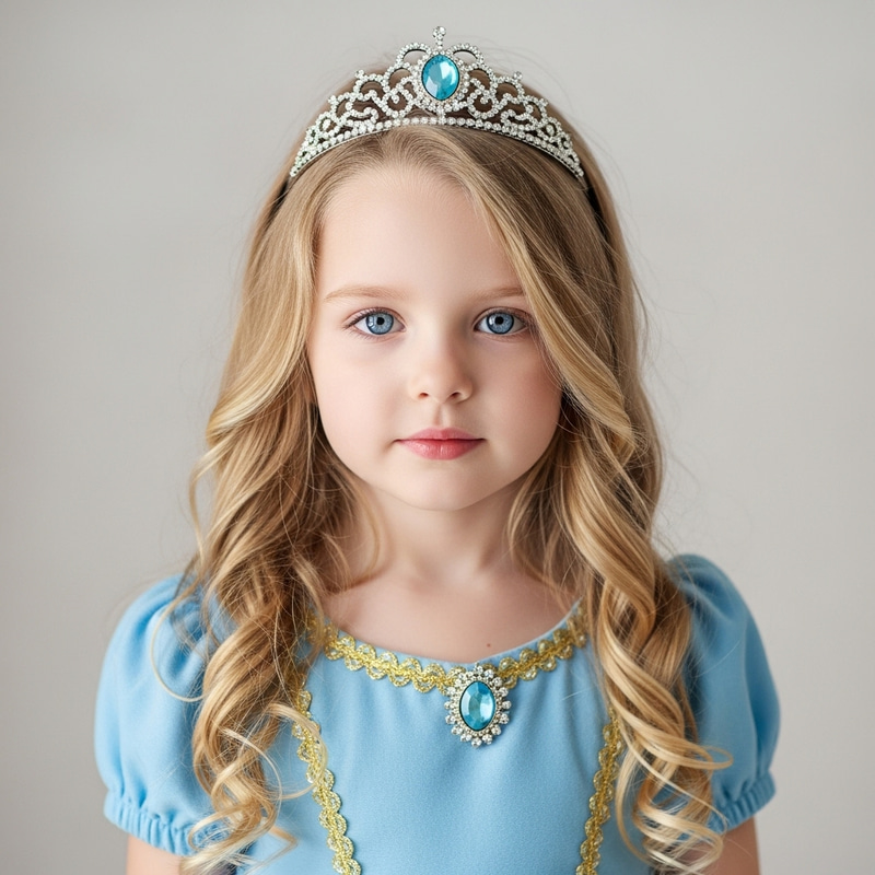 Ethereal Princess: Beautiful 4-Year-Old with Long Blonde Hair