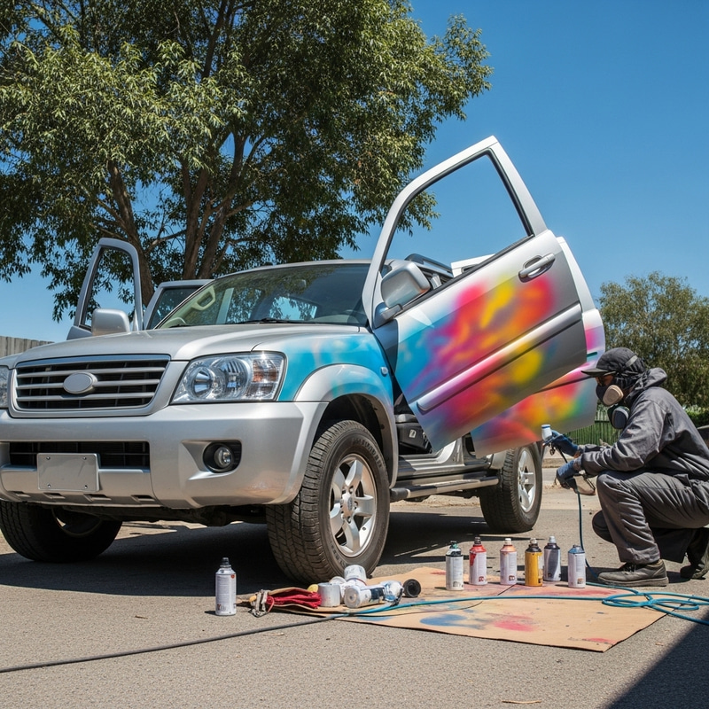 Vibrant Custom Car Spray Painting | Off-Roading Vehicle Vibrant Custom Car Spray Painting | Off-Roading Vehicle
