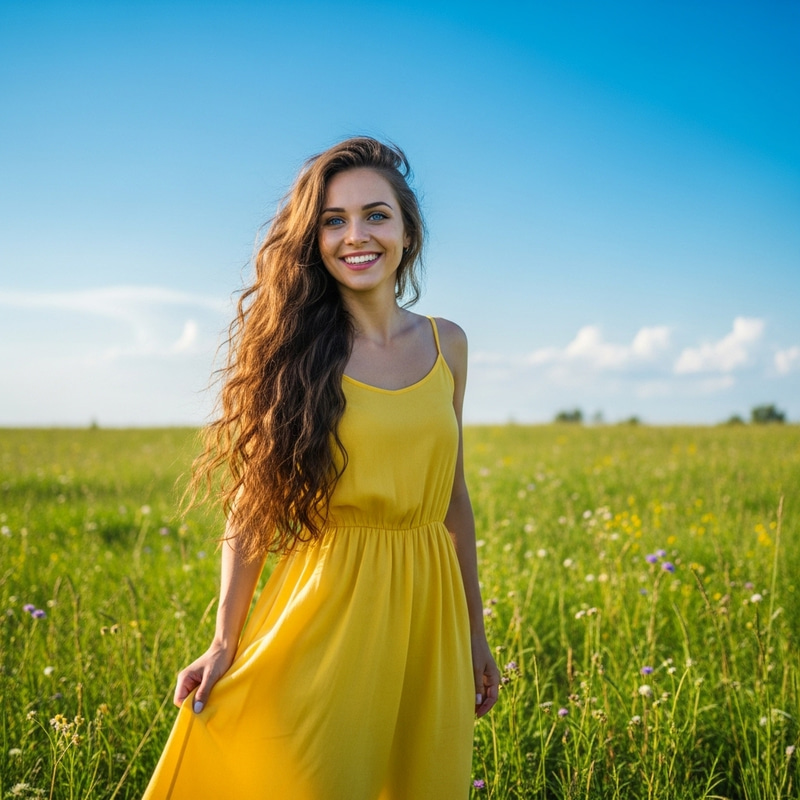 Beautiful Girl with Long Wavy Brown Hair | Xinh Đẹp 