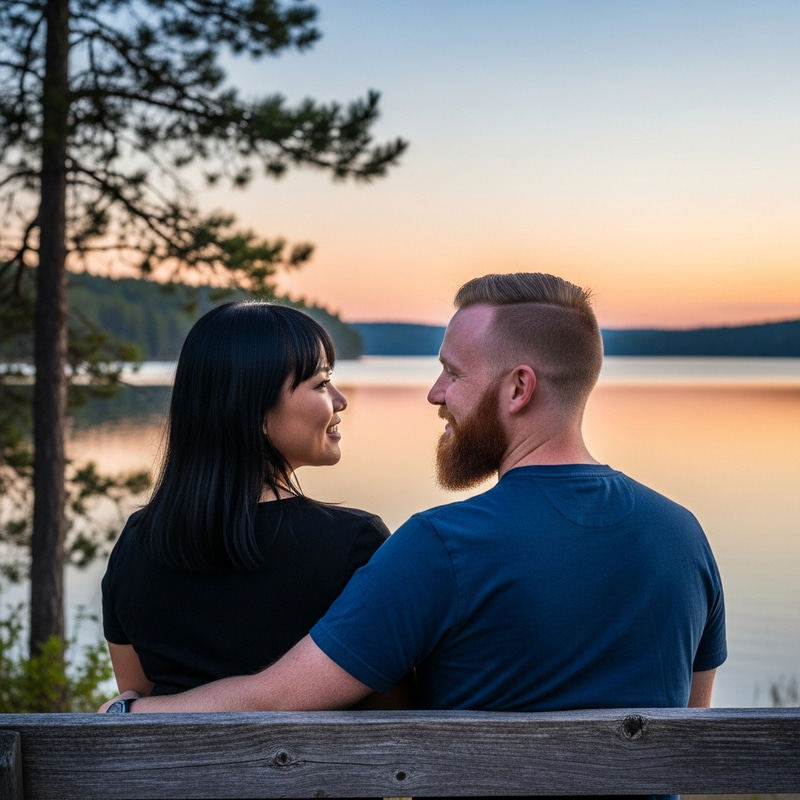 Couple in Serenity: Black Hair & Red Beard Couple in Serenity: Black Hair & Red Beard