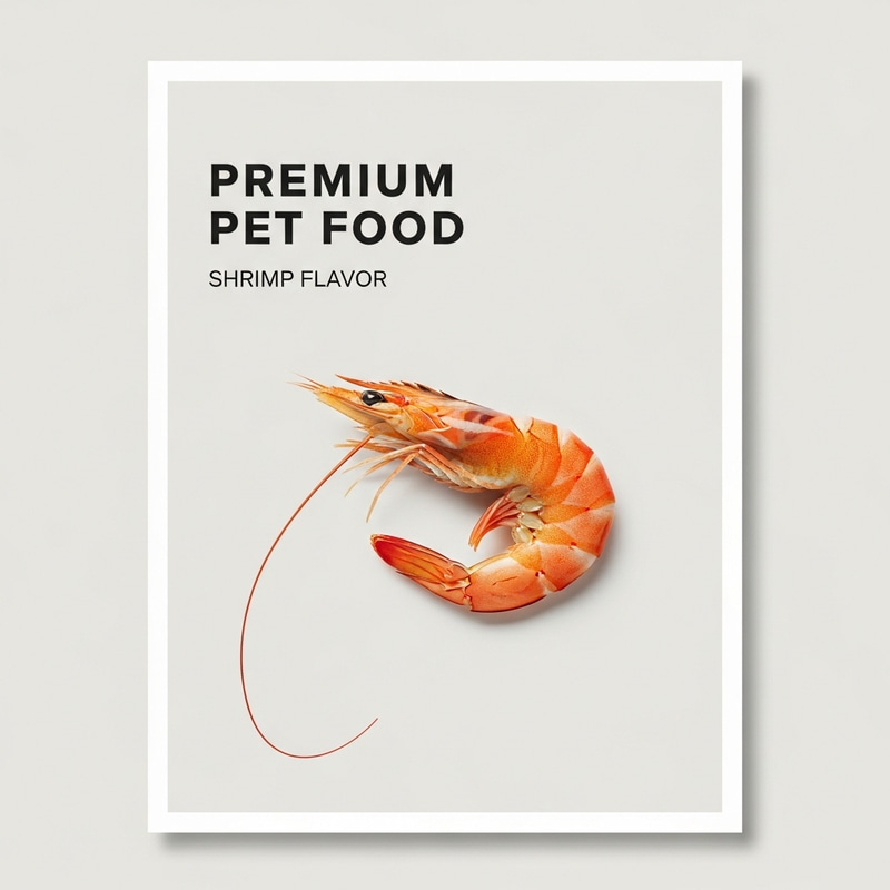 Minimalist Shrimp Flavor Pet Food Poster