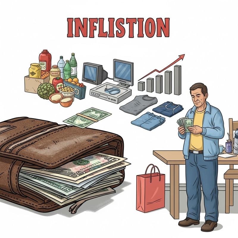 Illustrating Inflation: Wallet Overflowing | Spending Wisely Illustrating Inflation: Wallet Overflowing | Spending Wisely