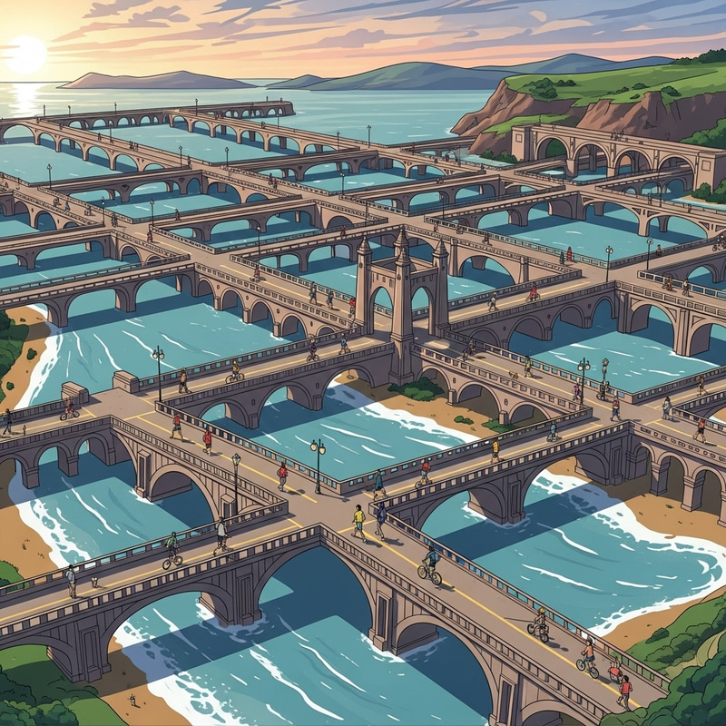 Public Space by the Sea with Scenic Bridges Public Space by the Sea with Scenic Bridges