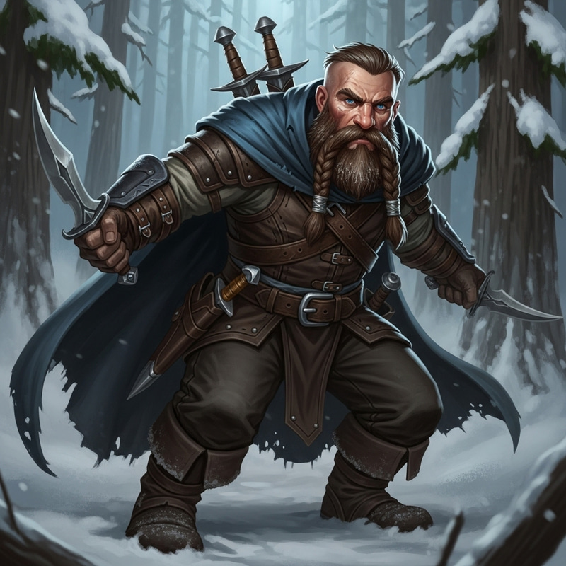 Detailed Stern Dwarf Rogue Illustration | Arctic Features Detailed Stern Dwarf Rogue Illustration | Arctic Features