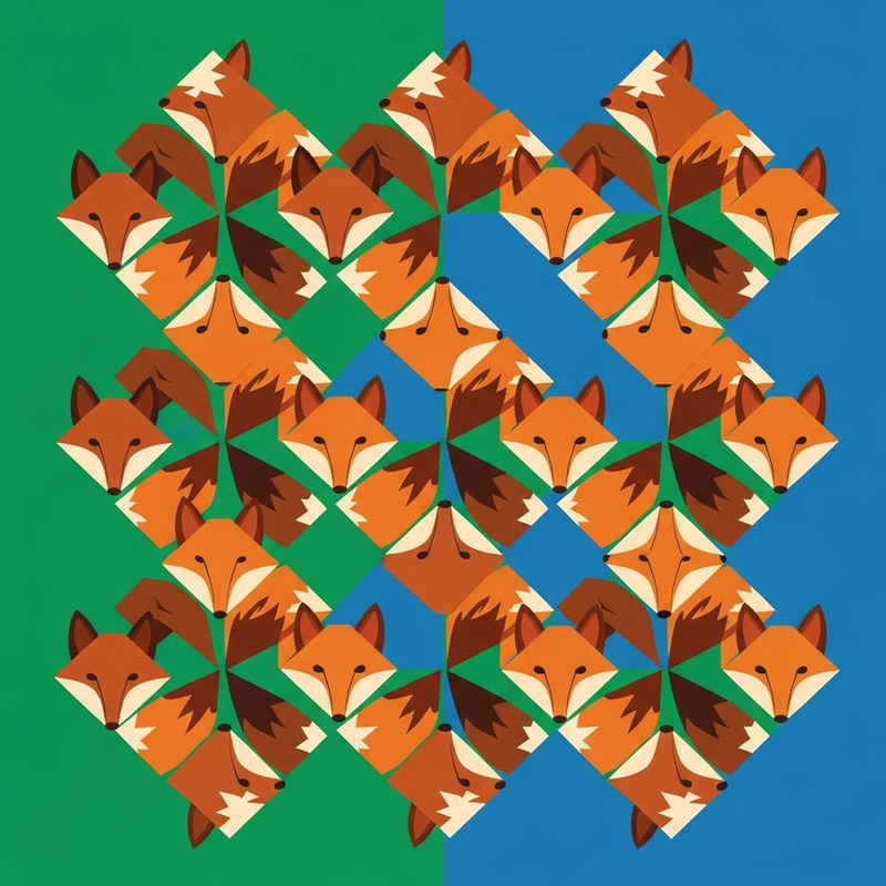 Intricate Fox Tessellation Art for Nature Lovers Intricate Fox Tessellation Art for Nature Lovers