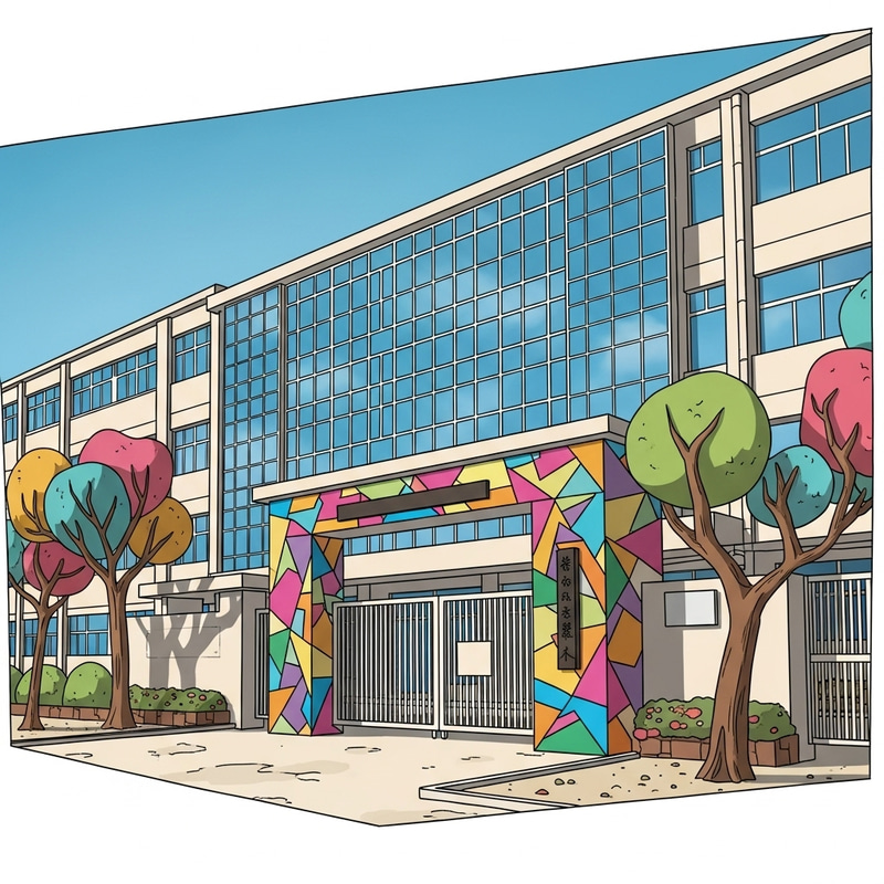 Abstract School Building Art - Vibrant & Surreal Abstract School Building Art - Vibrant & Surreal