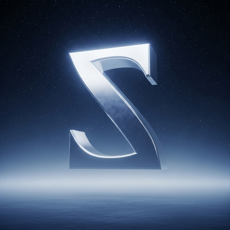 Majestic Silver 3D Sigma Symbol in Enchanted Night Sky Majestic Silver 3D Sigma Symbol in Enchanted Night Sky