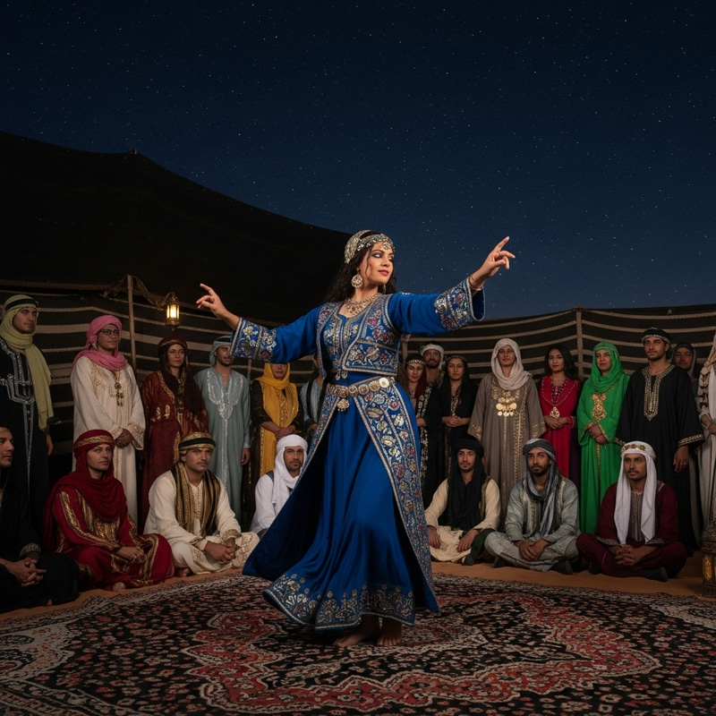 Authentic Oriental Dance Performance in Desert Tent