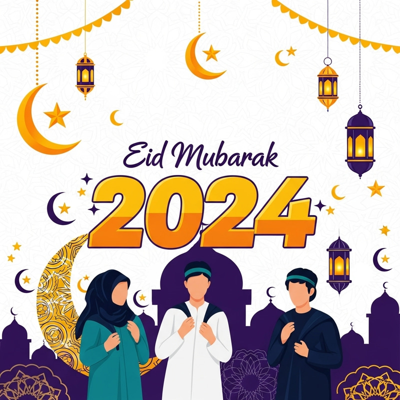 Eid Mubarak 2024 Image: Vibrant Celebration for Age 18