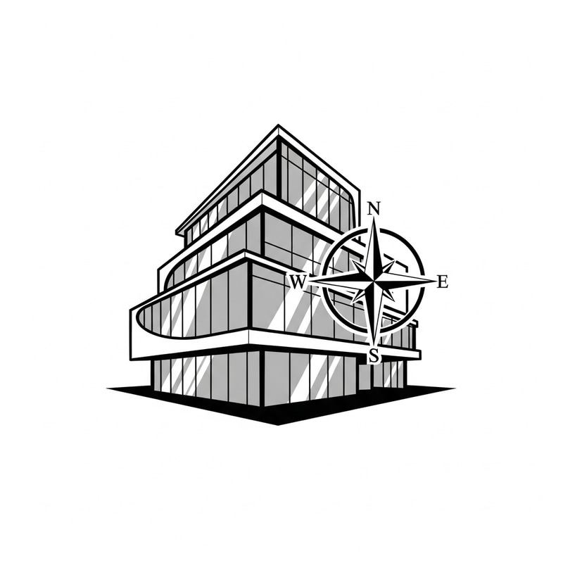Modern Architectural Logo Design | B&W Building Sketch Logo
