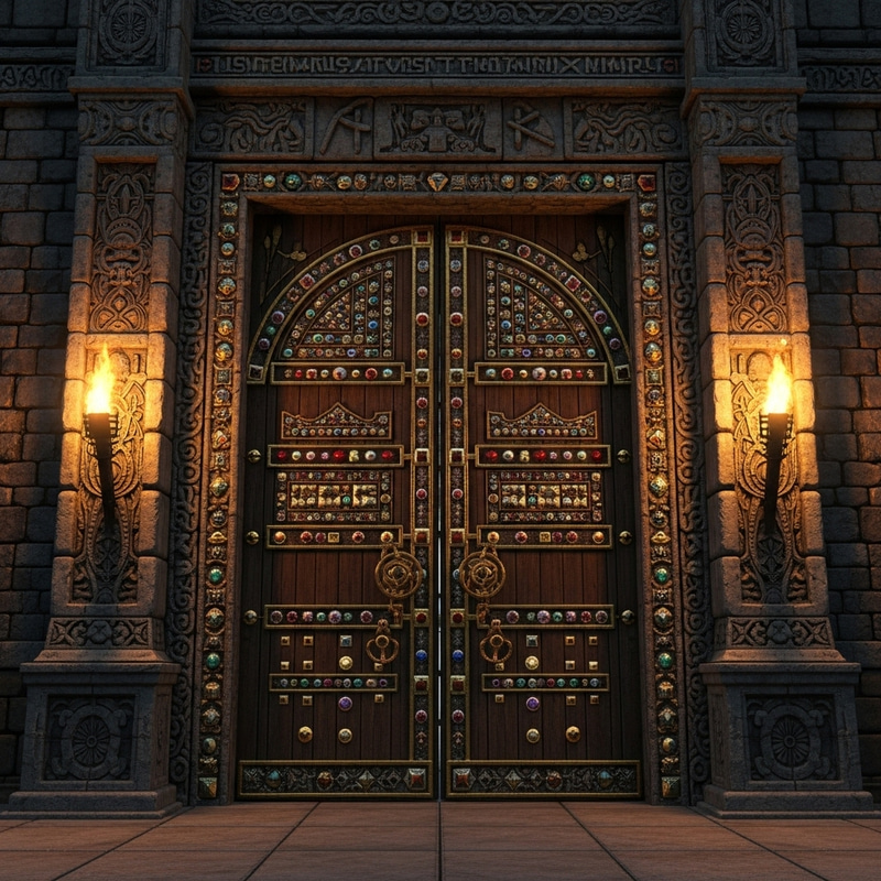 Mighty Dwarven Hall Entrance: Craftsmanship & Glory