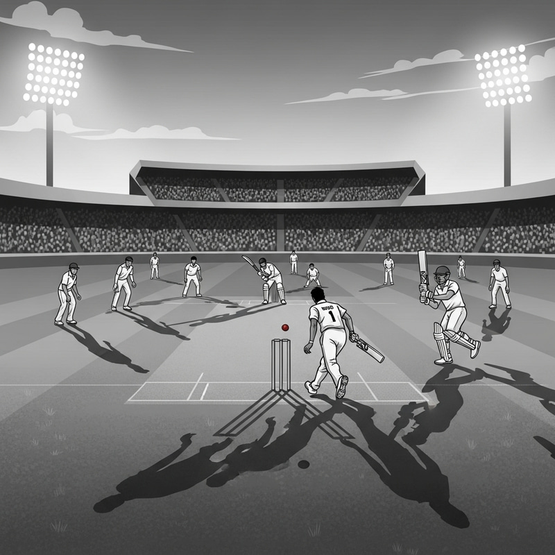 Monochrome Cricket Game | Action Scene on Field Monochrome Cricket Game | Action Scene on Field