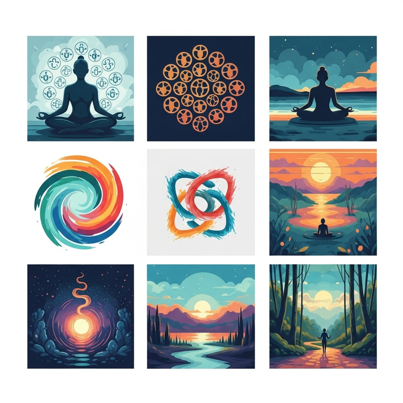 Bright Abstract Illustrations on Mental Health Recovery