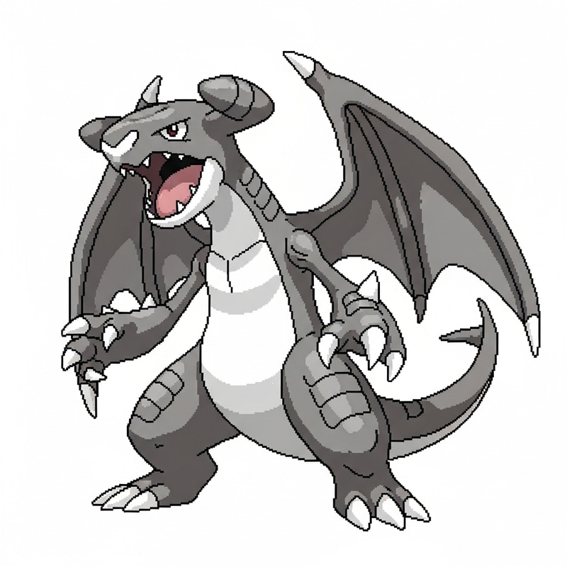 Garchomp Pixel Art - Epic Pose | Dragon Character Art