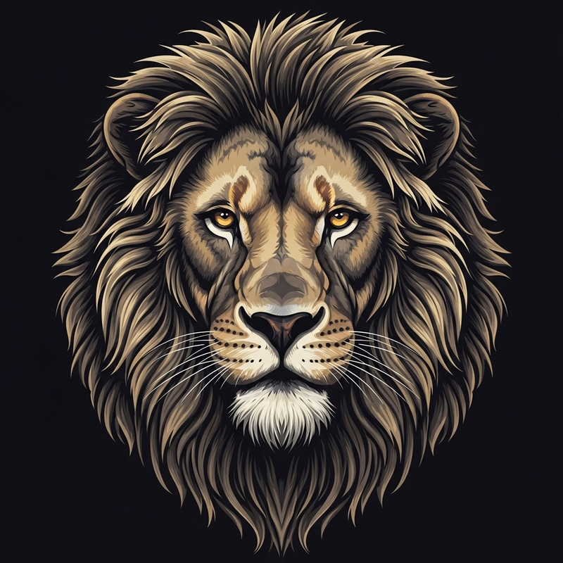 Detailed 3D Lion Face T-Shirt Design Detailed 3D Lion Face T-Shirt Design
