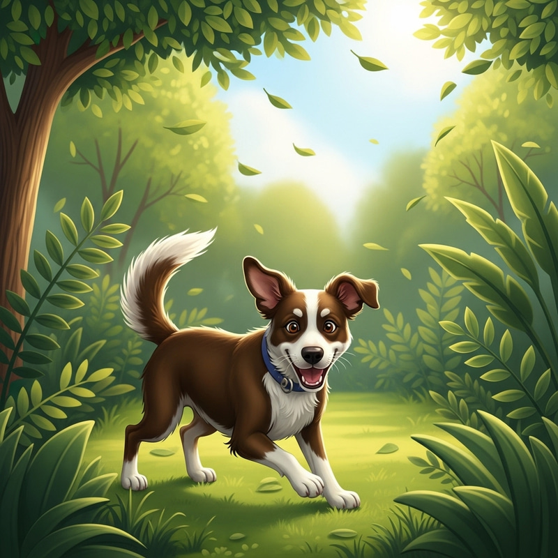 Playful Dog Enjoying Sunny Day Playful Dog Enjoying Sunny Day