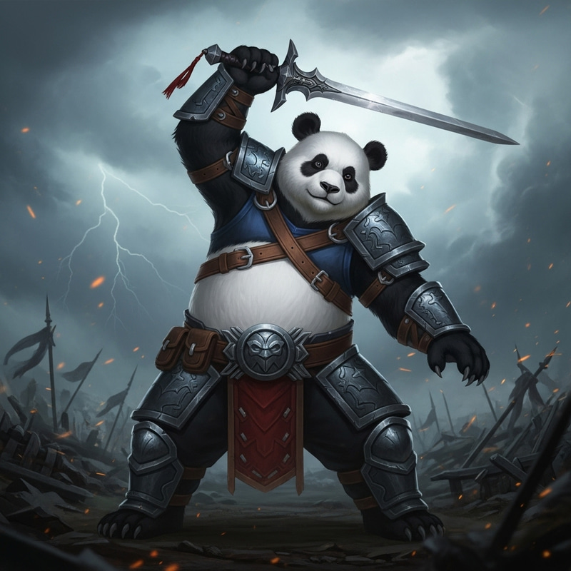 Panda Yasuo Pose | Fantasy Warrior Artwork Panda Yasuo Pose | Fantasy Warrior Artwork