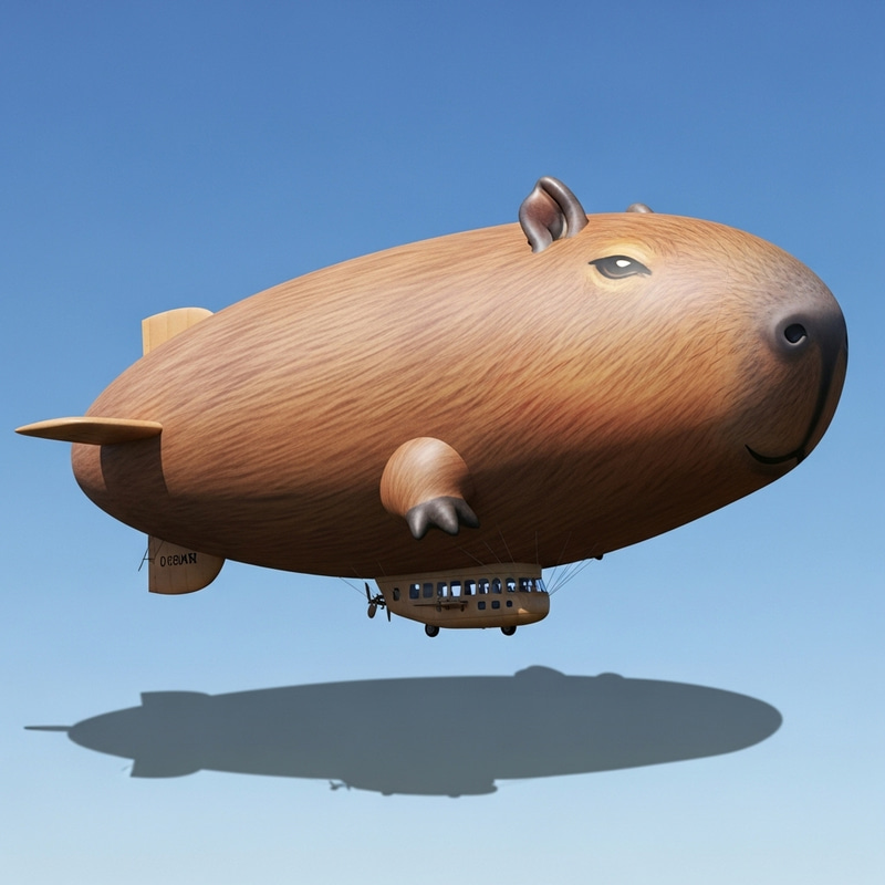 Capybara-Shaped Blimp: Whimsical Airship Design Inspired by Giant Rodent Capybara-Shaped Blimp: Whimsical Airship Design Inspired by Giant Rodent