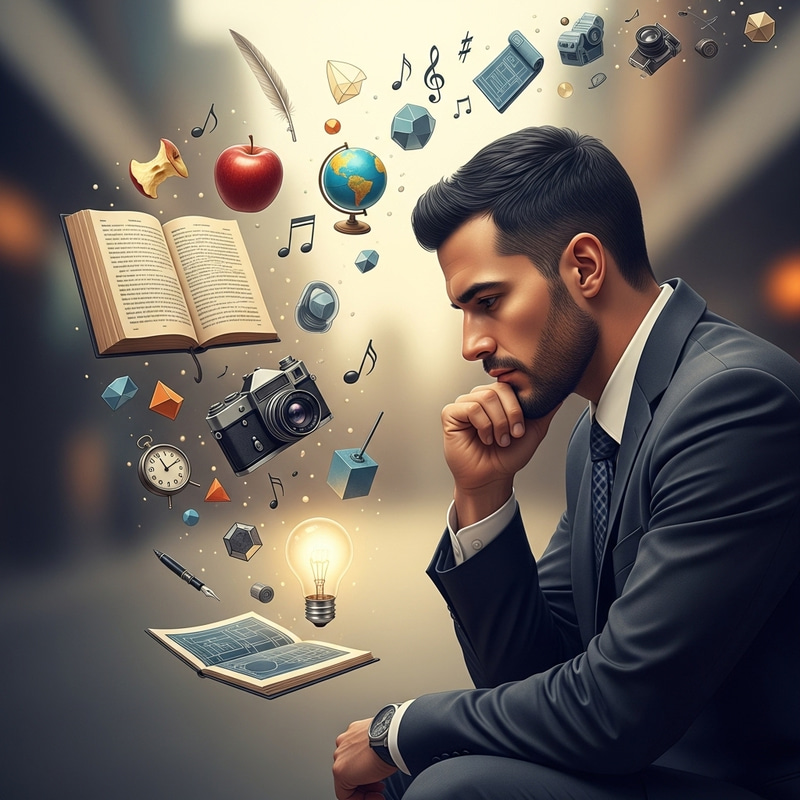 Thoughtful Hispanic Man Absorbing Ideas Thoughtful Hispanic Man Absorbing Ideas