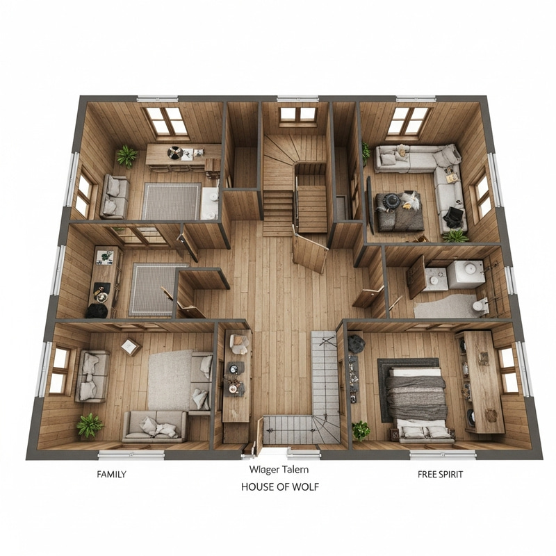Architectural Plan of House of Wolf | Vikings Student Quarters