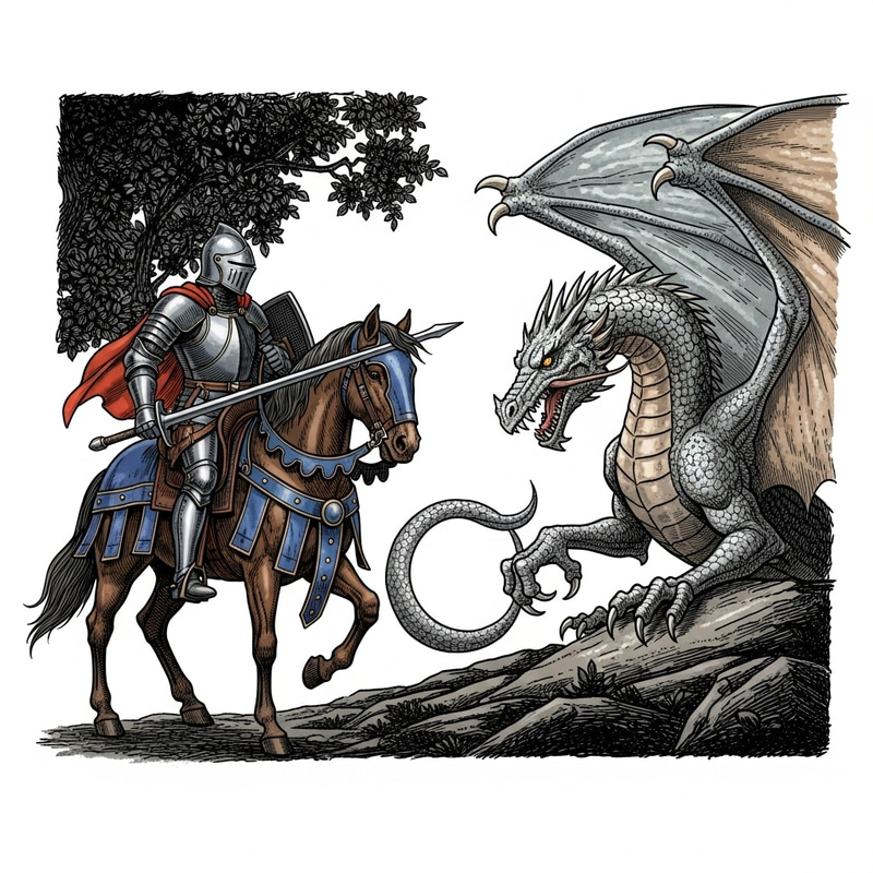 Epic Knight vs Dragon: A Digital Masterpiece