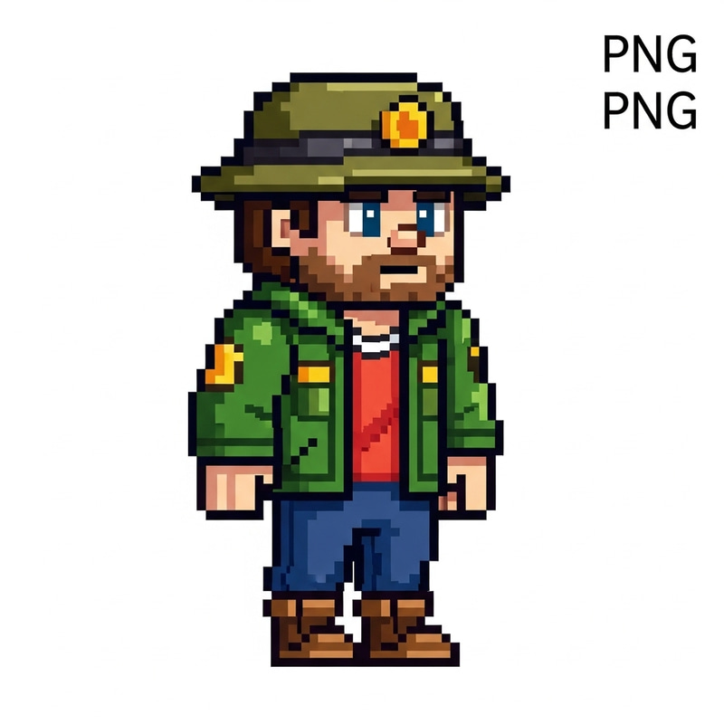 Classic 8-Bit Pixel Art Character | Full PNG Image Download Classic 8-Bit Pixel Art Character | Full PNG Image Download