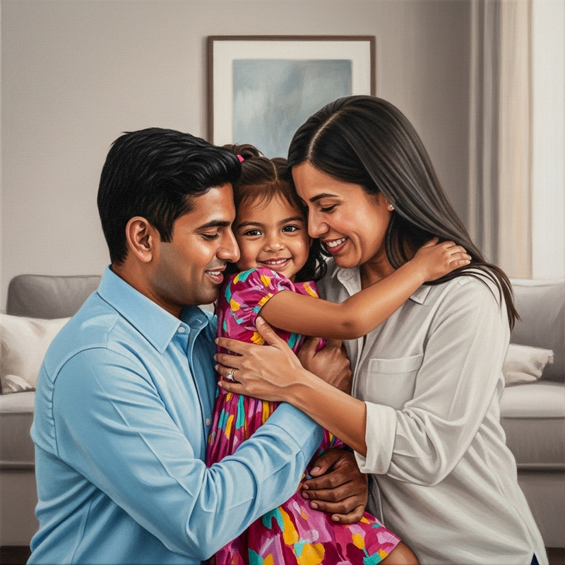 Beautiful Child Love | Heartwarming Family Painting Beautiful Child Love | Heartwarming Family Painting