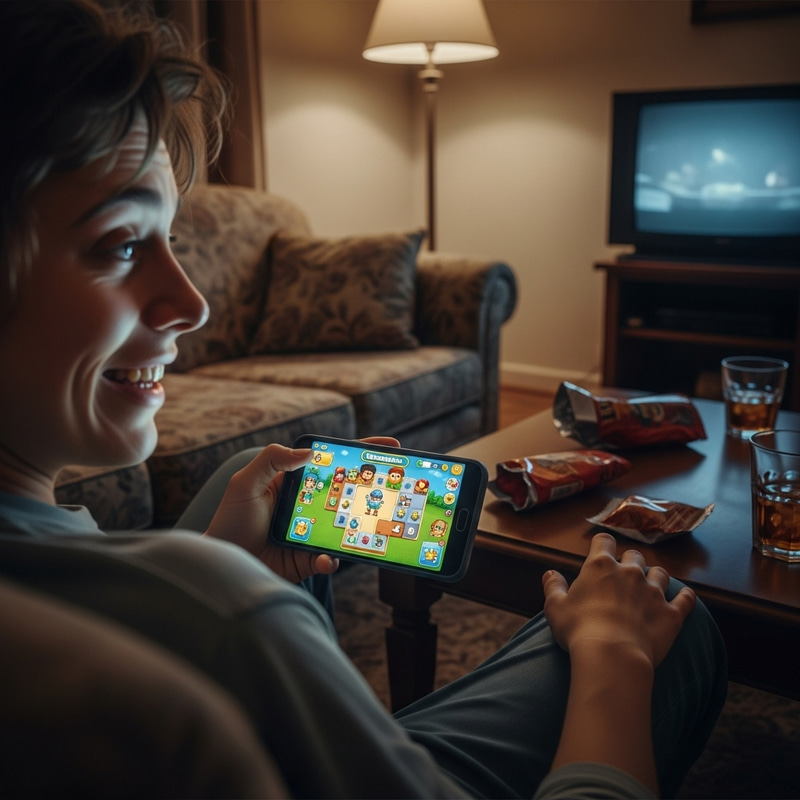 Drunk Person Playing Homescapes Mobile Game Drunk Person Playing Homescapes Mobile Game