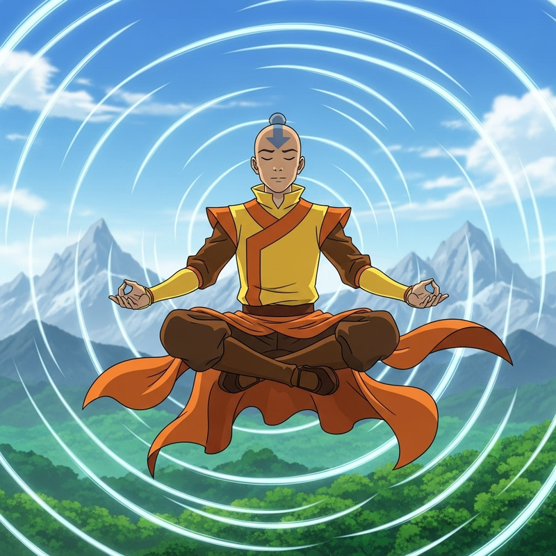 Avatar Airbender Master Levitating - Serene Wind Symphony Avatar Airbender Master Levitating - Serene Wind Symphony